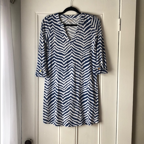 Lily Pulitzer XXS blue & white striped shift dress - Picture 1 of 1